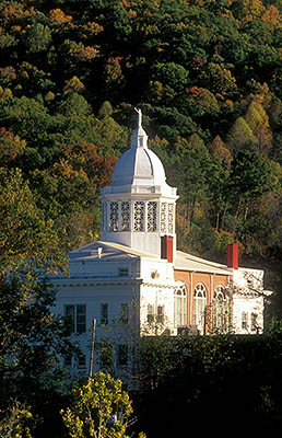 NC: Jackson County, Balsam Mountains, Sylva, Old Jackson County Courthouse West front; fall colors [Ask for #220.278.]