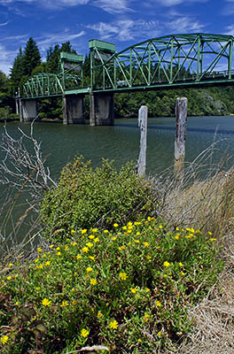 OR: South Coast Region, Coos County, Coos Bay Area, Coos River Mountains, The Coos River, Chandler Bridge, c. 1952 [Ask for #271.142.]