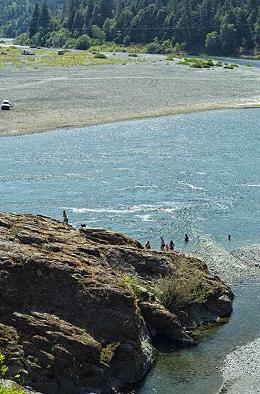 OR: Curry County, Coast Range, Rogue River Area, Lobster Creek Rec Area. A large outcrop in the river provides a swimming hole. [Ask for #274.796.]