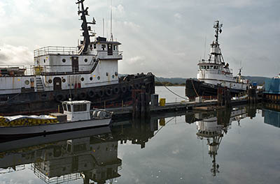 OR: Coos County, Coos Bay Area, City of Coos Bay, Waterfront, Tugboats moored on the waterfront, by Front St, on Coos Bay [Ask for #274.816.]
